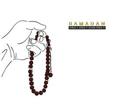 línea Arte vector de Ramadán observación. el santo mes Ramadán.