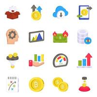 Pack of Business and Economy Flat Icons vector