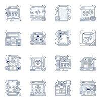 Pack of Web Coding liner Icons vector