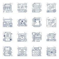 Pack of Web Coding liner Icons vector