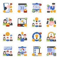 Pack of Business Analytics Flat Icons vector