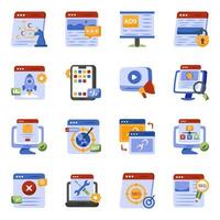 Pack of Web Flat Icons vector