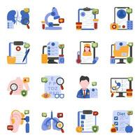 Pack of Medical Flat Icons vector