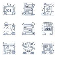 Pack of Promotion Linear Icons vector