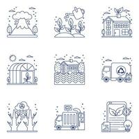 Pack of Eco Linear Icons vector