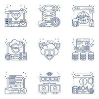 Pack of Data and Security Linear Icons vector