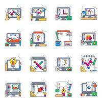 Pack of Graphic Designing Flat Icons vector