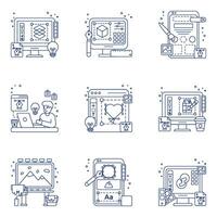 Pack of Web Designing Linear Icons vector