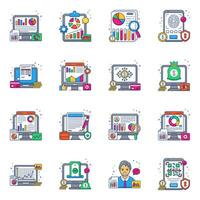 Pack of Business Flat Icons vector