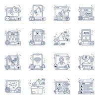 Pack of Marketing Linear Icons vector