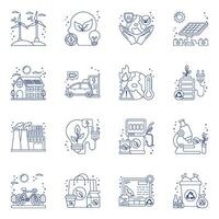 Pack of Ecology Linear Icons vector