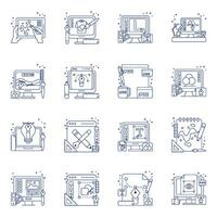 Pack of Graphic Designing Linear Icons vector