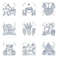 Pack of Party Celebration Linear Icons vector