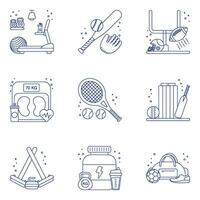 Pack of Sports Tools Linear Icons vector