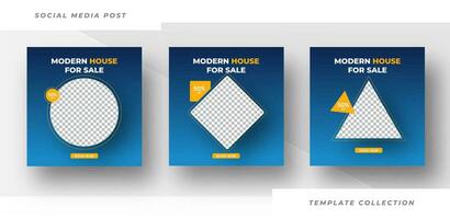 Modern house for sale Social Media Post Templates, Editable Post Templates Social Media Banners. promotion banner frame design Pro Vector