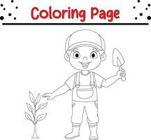 cowboy coloring page for kids vector