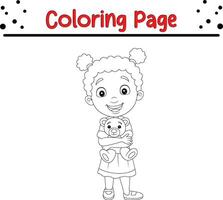 happy little kids coloring page vector