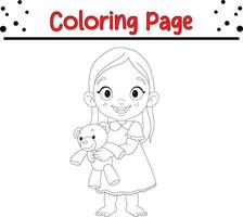 contento pequeño niños colorante página vector