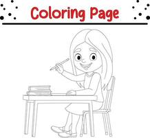 happy little kids coloring page vector