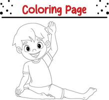 pequeño chico colorante página. colorante libro página para niños vector