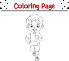 happy little kids coloring page vector