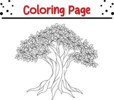 tree coloring page. nature coloring book page vector