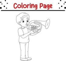 happy little kids coloring page vector