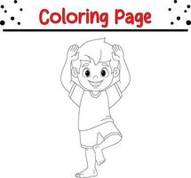 Little boy coloring page. coloring book page for kids vector