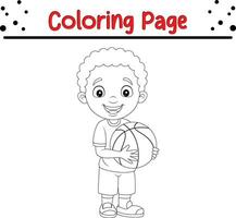 happy little kids coloring page vector