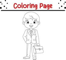 businessman holding briefcase coloring page vector