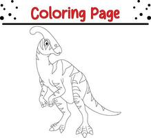 Cute dinosaur coloring page for kids vector