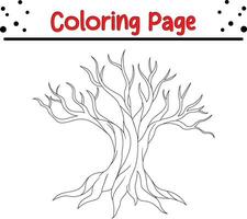 tree coloring page. nature coloring book page vector