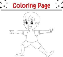 pequeño chico colorante página. colorante libro página para niños vector