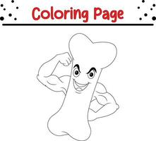 strong muscular bone carton coloring page vector