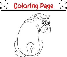 Cute bulldog coloring page for kids vector