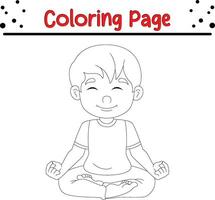 Little boy coloring page. coloring book page for kids vector