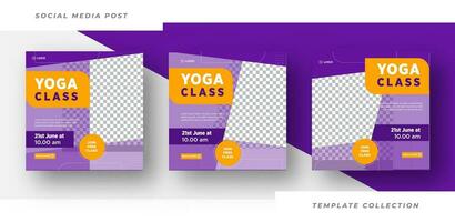 moderno yoga clase bandera modelo para internacional yoga día o yoga clase promoción.yoga clase social medios de comunicación enviar modelo. Pro vector
