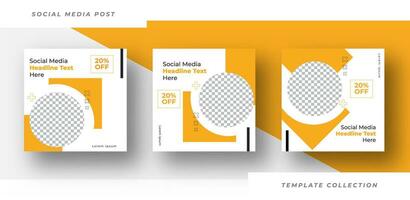 Minimalist social media post headline text here templates promotion banner frame design Pro Vector