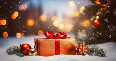 Radiant Festive Joys. Christmas Treasures and Decorations Shine Bright. Generative AI photo