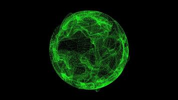 Circle style sound wave green particle dots motion stock footage video