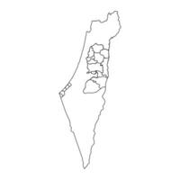 Palestine map with administrative divisions. Vector illustration.