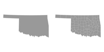 Oklahoma estado gris mapas vector ilustración.