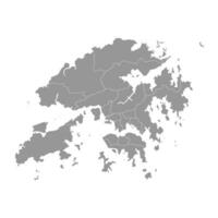 Hong Kong map with administrative divisions. Vector illustration.