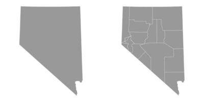 Nevada estado gris mapas vector ilustración.