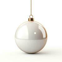 christmas baubles in the snow, holiday balls hanging, christmas background, ai generative photo