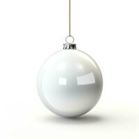 christmas baubles in the snow, holiday balls hanging, christmas background, ai generative photo