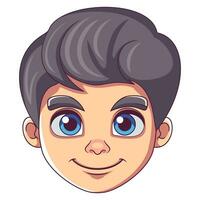 Vector Boy head mascot cartoon characters smile