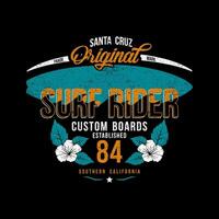 santa cruz surf rider custom boards vector