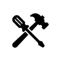 screwdriver and hammer icon design vector template