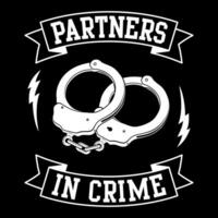 Partner in crime with hand cuffs vector